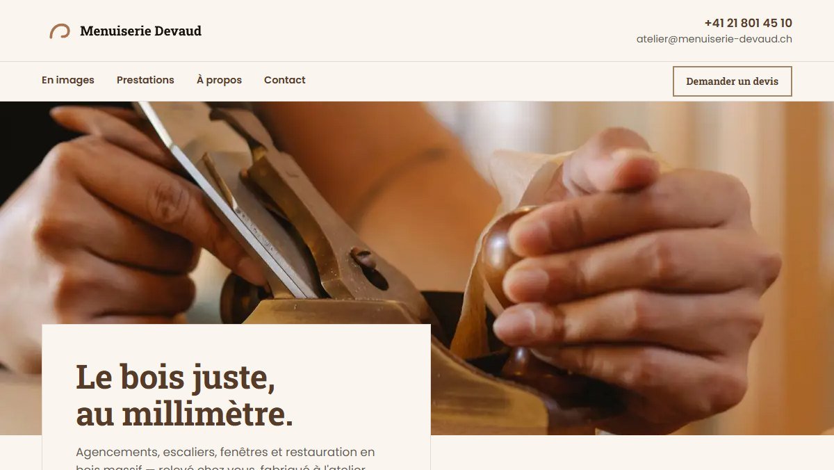 Site vitrine Menuiserie Devaud